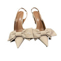 Z's patent leather stiletto sandals for women 2024 spring and summer baotou bows back strap pink high heels flats
