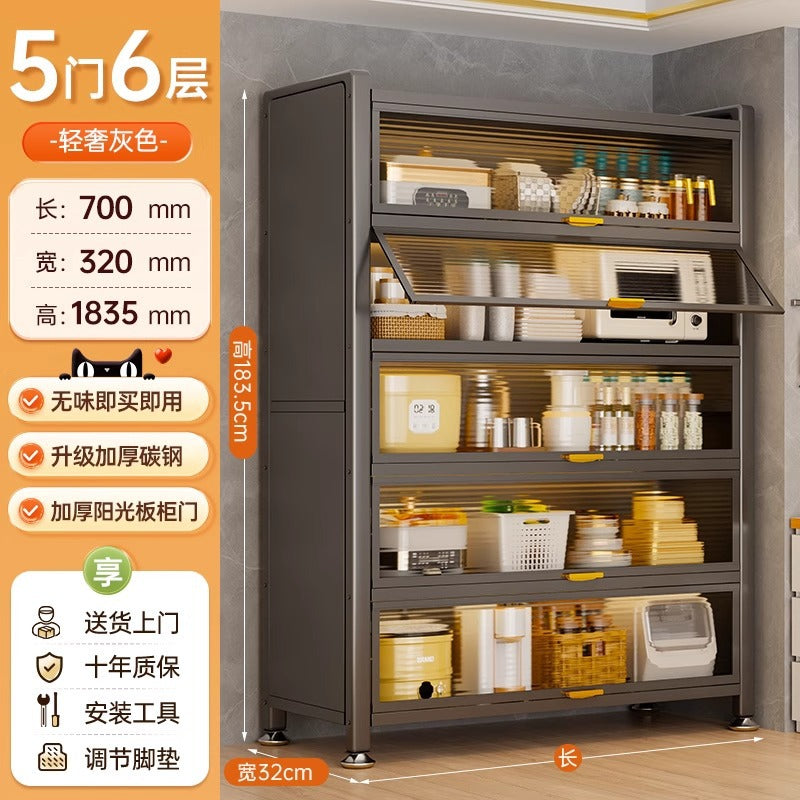 Kitchen storage rack floor-standing multi-layer dust-proof storage cabinet for home multifunctional cupboard sideboard cupboard storage cabinet