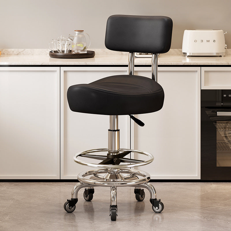 Saddle Chair Kitchen Cooking Chair Front Desk Cashier High Stool Universal Wheel Lifting Chair Beauty Barber Stool