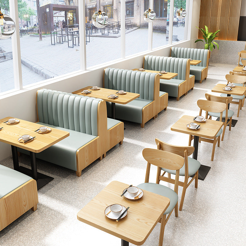 Coffee Western Restaurant Solid Wood Wall Card Seat Sofa Hotel Commercial Catering Hot Pot Milk Tea Shop Table and Chair Combination