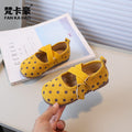 Vancahao girls' leather shoes -  autumn new collection: children's country style polka dot soft sole princess shoes, baby flats