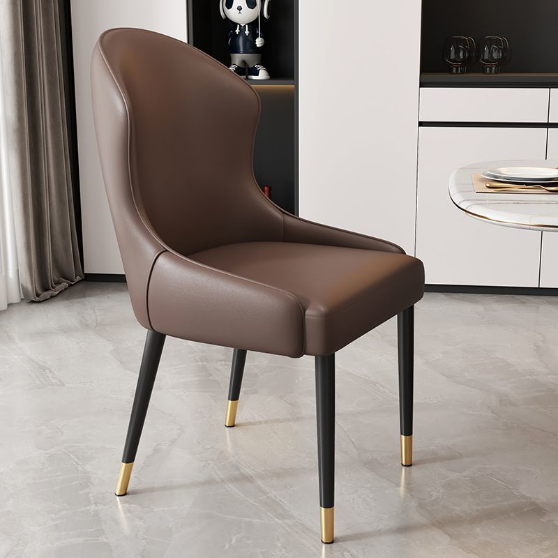 Dining chair - modern minimalist home restaurant chair, comfortable backrest, iron art dining table chair, nordic light luxury hotel chair