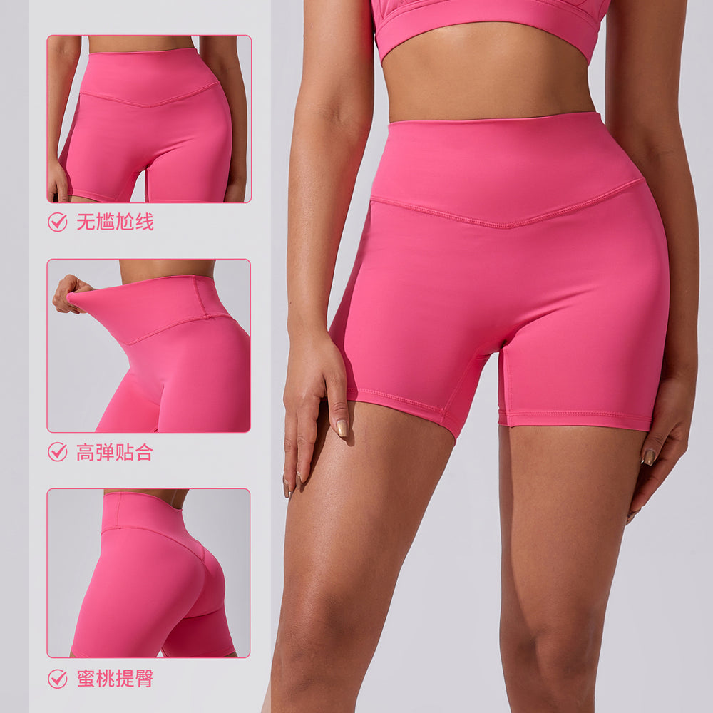 new cloud-feel yoga shorts: high-waisted, butt-lifting, compression leggings - stretchy, breathable, perfect for running and fitness