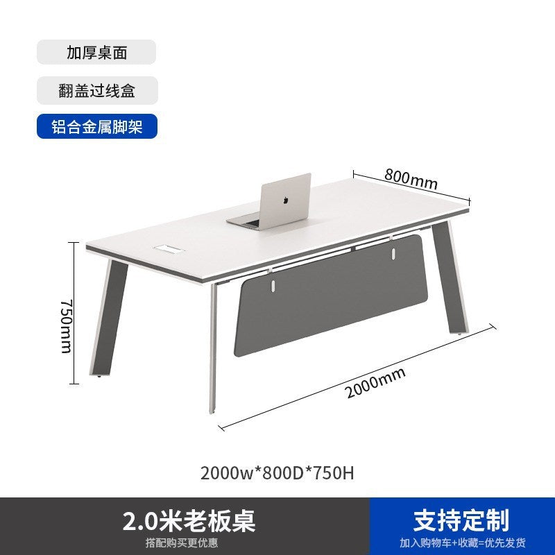 Customizable executive desk set - manager, ceo, chairman office - boss, finance director desk and chair combination - minimalist office, executive desk