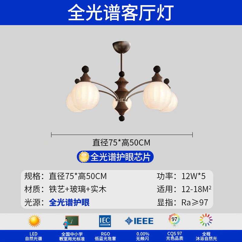 French medieval style living room chandelier main light retro 2025 new new Chinese cloud lighting high-end lighting