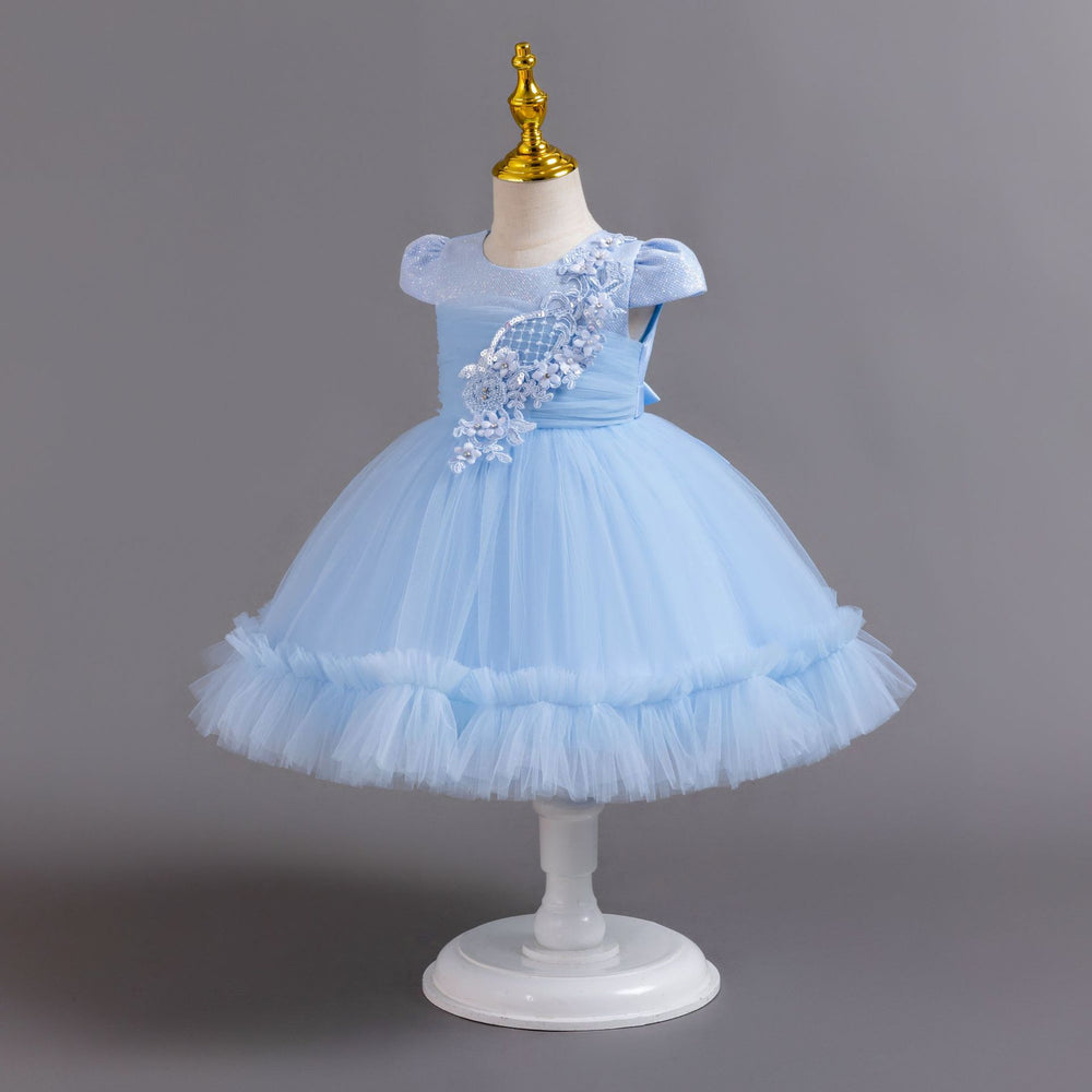 Ready-to-ship new baby girl dress - tulle flower cake princess dress - first birthday dress - baby dress