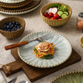 Vintage-style rustic ceramic bowls, plates, and dishes - creative beaded edge steak plates and dessert bowls for restaurants and hotels - premium presentation