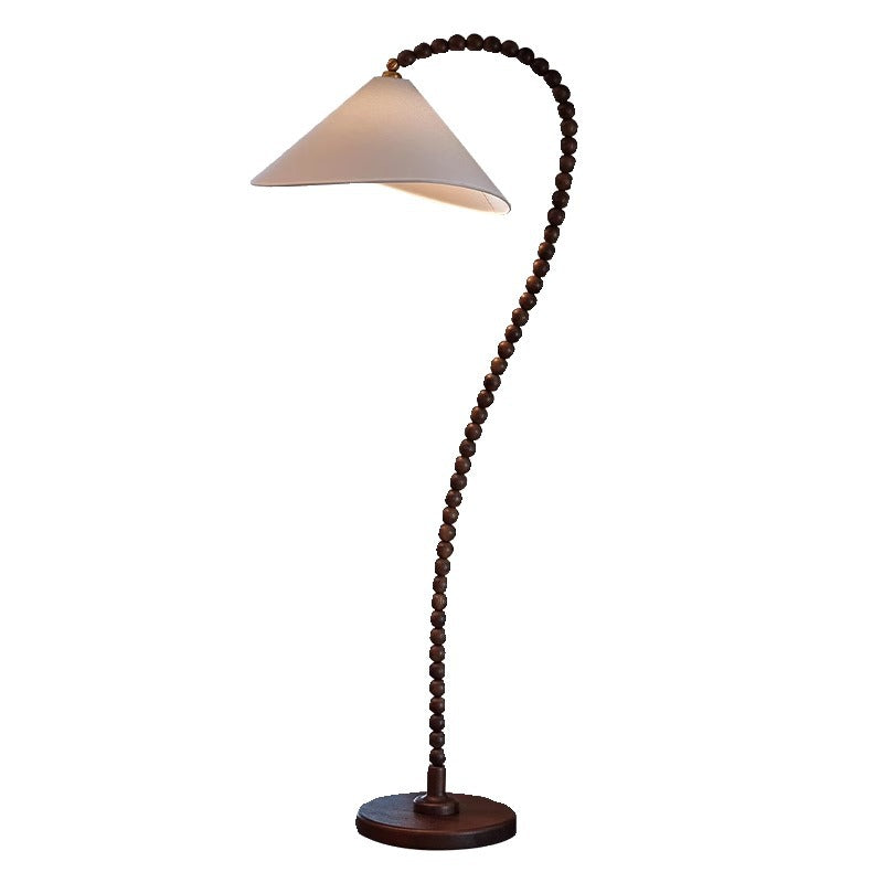 Wabi Sansan retro log wind medieval floor lamp living room French bedroom study solid wood walnut floor lamp