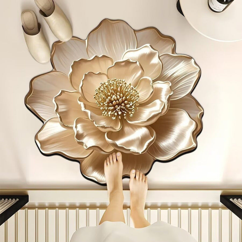 3d three-dimensional flower diatom mud floor mat bathroom absorbent mat toilet door non-slip quick-drying foot mat door mat