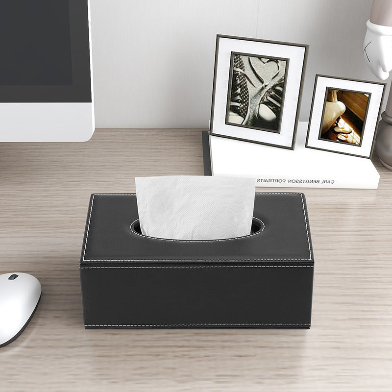 Creative Home Tissue Box Living Room Hotel Leather Carton Modern Simple Office Desktop Carton Wholesale