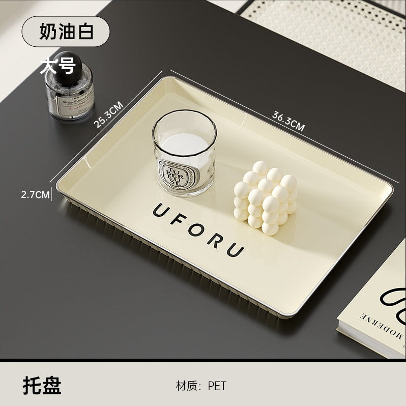 Tea tray tray rectangular for home living room tea tray 2025new arrival tray accessible luxury high-end guesthouse tray hotel