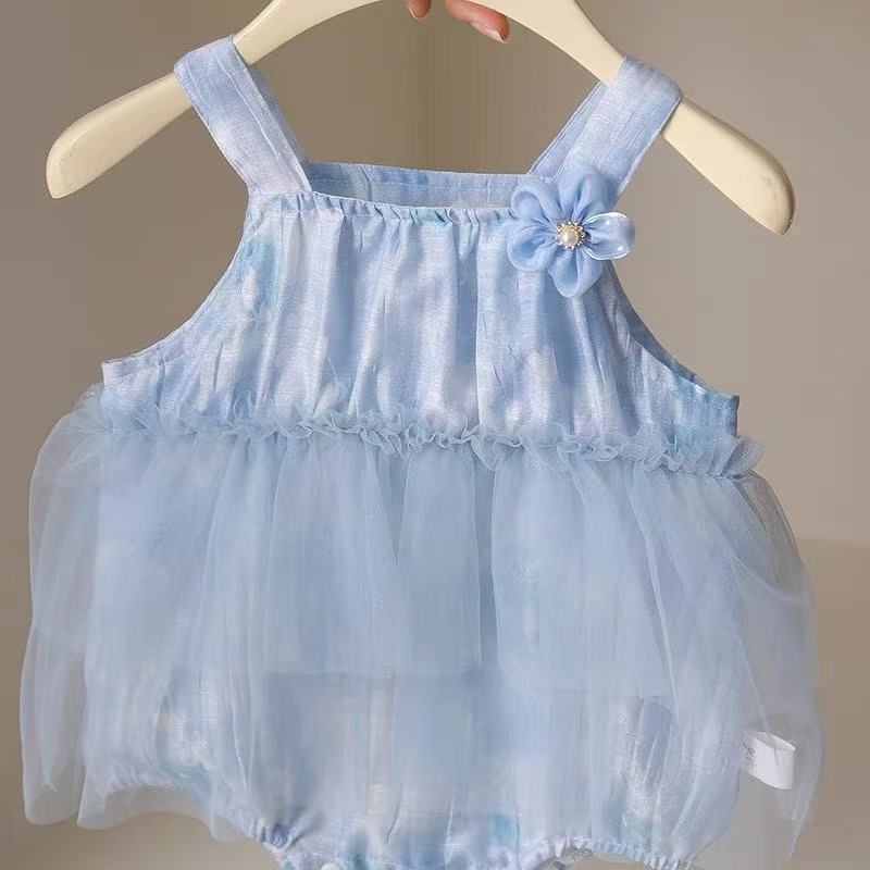 Summer clothes baby summer clothes bag butt clothes one-piece baby style thin style hundred days full moon princess bag butt clothes