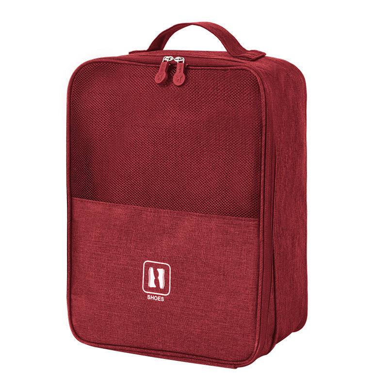 Large suitcase portable storage shoe bag cationic thickened hanging storage shoe box suitcase shoe bag factory