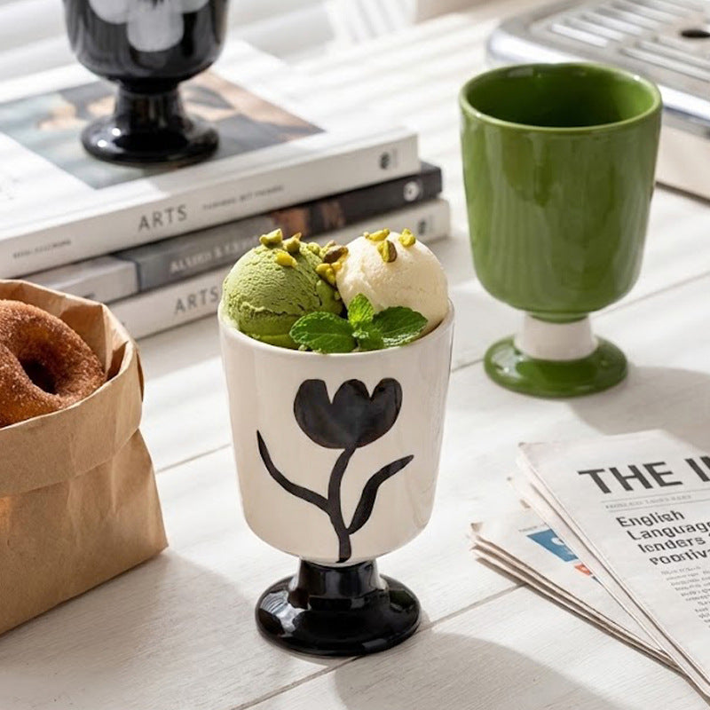 Stylishins high-looking mug household water cup goblet ceramic coffee cup couple christmas gift cup