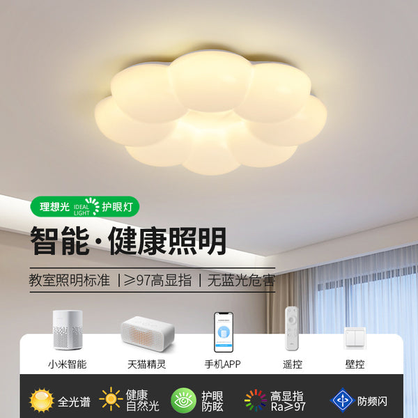 [Wow] Flower bedroom ceiling light modern simple warm cream wind children's room study Zhongshan lamps