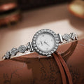 girls watch with small diamonds inspreppy style elegant dial decoration lazy pull-out small bracelet women's watch