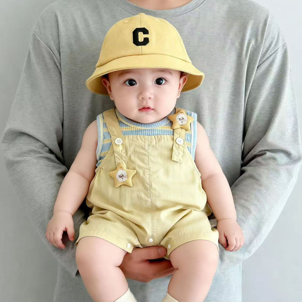 Summercute style baby overalls suitsummer style cartoon outing two-piece setsummercute suit trendy