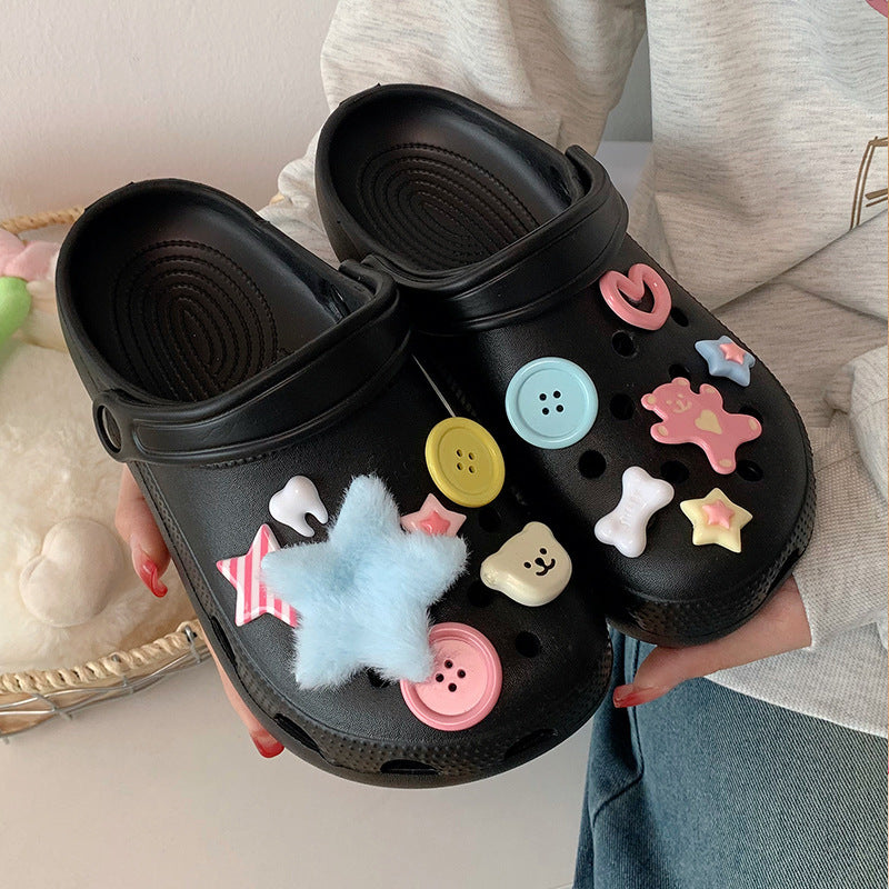 Eva clogs women's summer fun thick sole cute outdoor wear soft sole lightweight beach anti-slip sandals slippers women cartoon