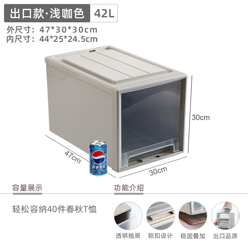 Younai transparent storage cabinet plastic finishing box wardrobe snack storage box clothes clothing drawer storage box