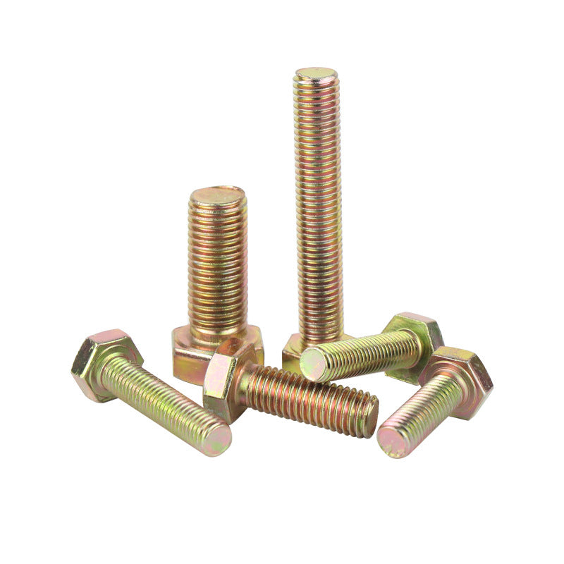 4.8 grade galvanized color zinc outer hexagon bolt screw spot high strength fastener screw full head bolt