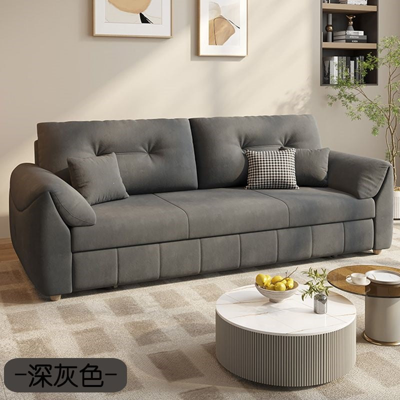 Detachable and washable velvet sofa bed, dual-purpose, foldable, integrated small apartment, cream style, storage, single and double, special price function