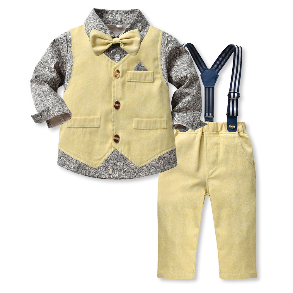 Boys' spring outfit set - new foreign trade style, stylish three-piece casual set for young boys and children, trendy and chic