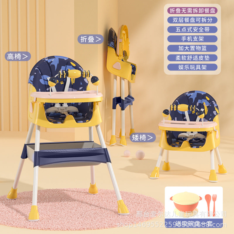 Baby Dining Chair Eating Multifunctional Foldable Portable Home Chair Baby Dining Table Chair Seat Children's Dining Table