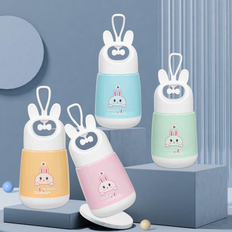 Customizable gift mugs - personalized with your logo, portable travel mugs, cute cartoon rabbit design, eye-catching and high-value glass water bottles