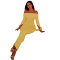 Fashion style cross-border elegant women's one-piece collar waist off-shoulder hip skirt close-fitting slit long sleeves new dress
