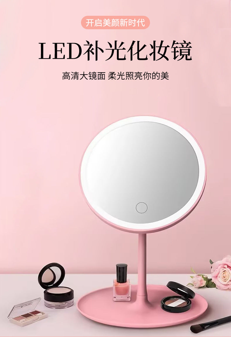 Led makeup mirror with light, desktop style, popular for women, small fill light mirror, dorm room specific, desktop vanity mirror, portable mirror