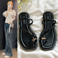 Flatsfrench ring surface sandals toe slippers fairy shoes outweareasiest for matchnew arrival summer vacation beach sandals