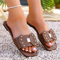 plus size sandals & slippers -  summer collection: bowknot, studded, single strap, flat, comfortable, casual beach sandals