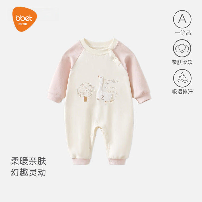 Babibele clothes xinjiang long staple cotton baby girl long sleeves one-piece newborn rompers harem pajamas soft