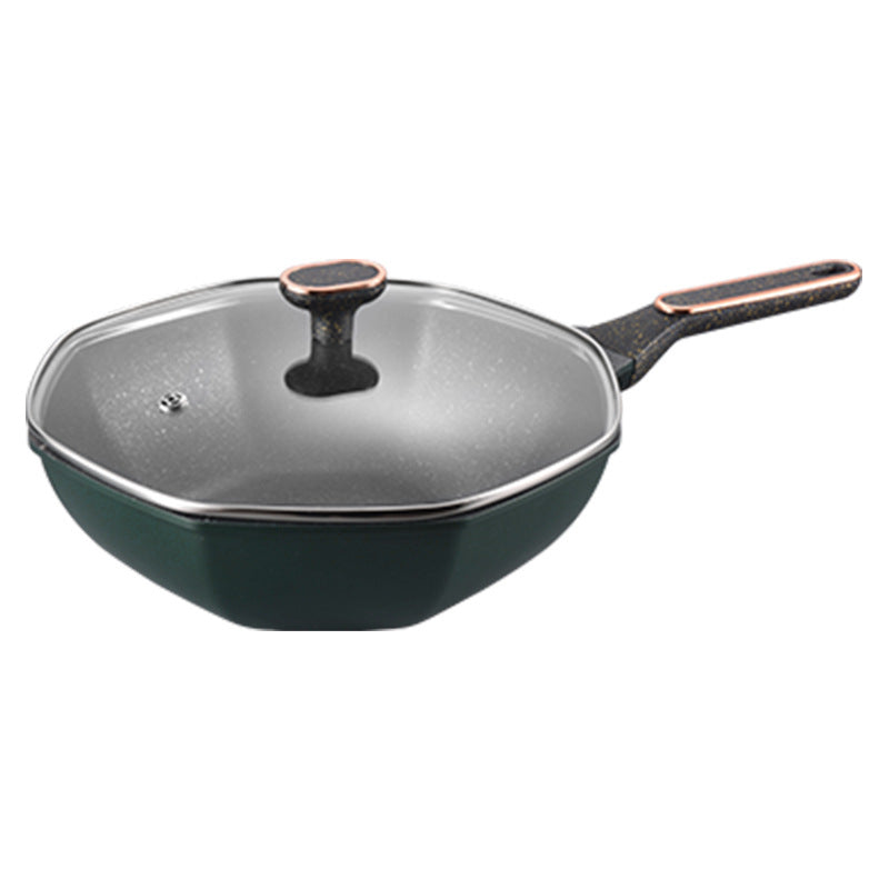 Personalized oem aluminum alloy octagonal cooking pot mafan shi for home pan induction cooker gas stove neutral non-stick pan