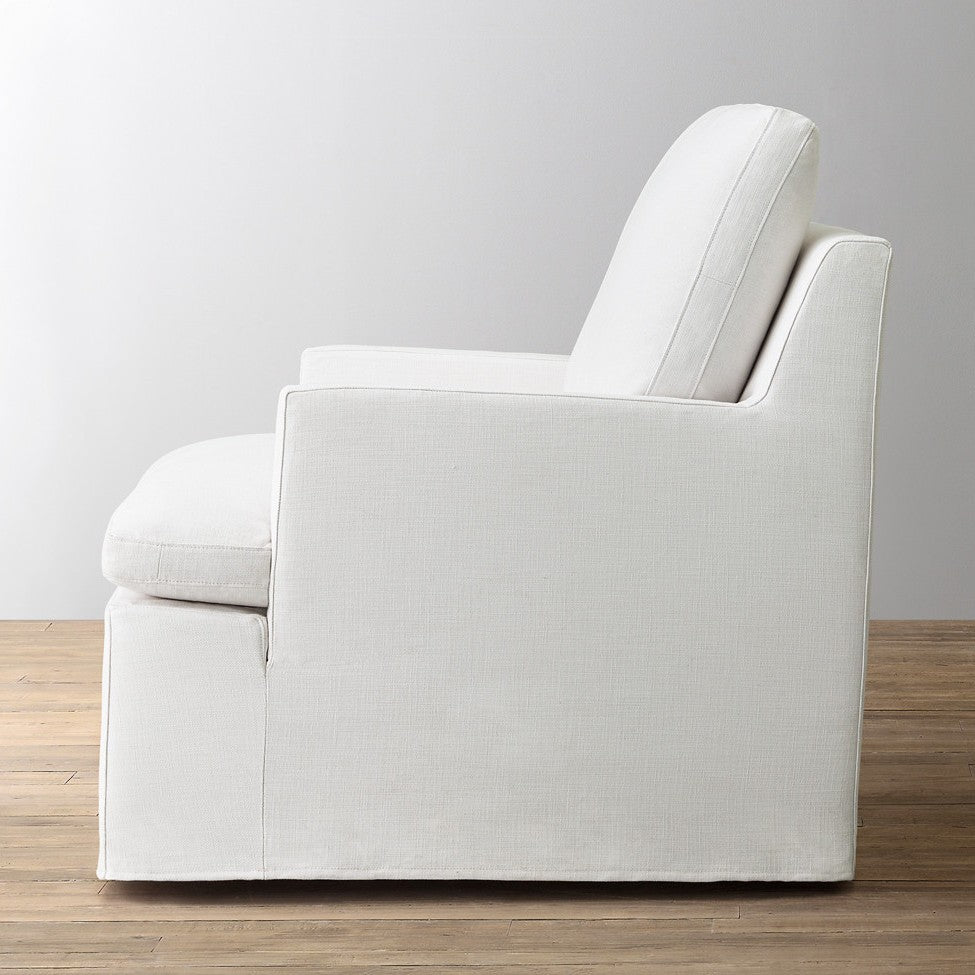 American small apartment living room single-seat fabric sofa modern simple removable and washable cotton and linen down single-seat leisure chair