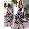 Amazon bohemian ruffle sleeve dress women's  summer new floral flowy a-line dress