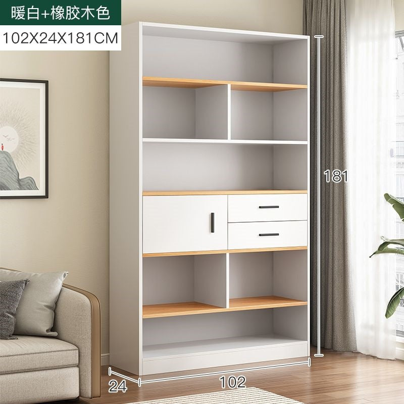 Bookcase floor-standing locker for home living room display cabinet wall-mounted storage locker bedroom with door dust-proof bookshelf