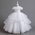 Ready-to-ship girls' formal dresses: high-end, elegant, long, puffy tulle, new children's runway & piano recital styles - cross-border exclusive