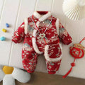Super cute rabbit-style romper for baby boys and girls. newborn winter chinese-style one-piece cotton-padded jumpsuit
