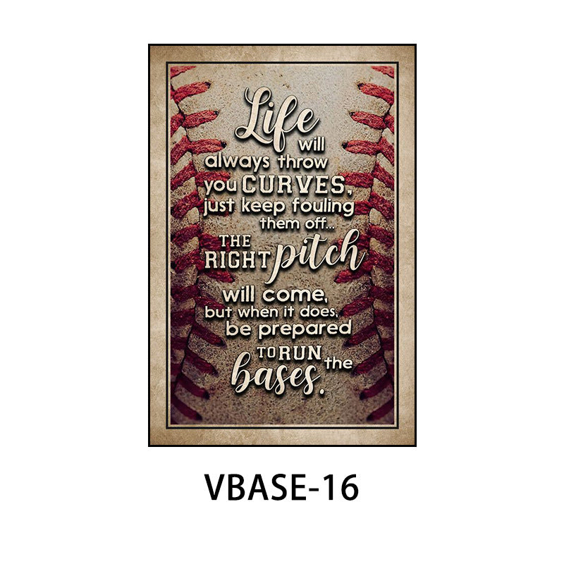 American retro baseball poster decorative painting gym gym hanging painting inspirational sports theme bar mural