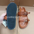 2024zaexportnew arrival women's shoes round toe one-piece buckle fashionflats shoes sandals home outwear