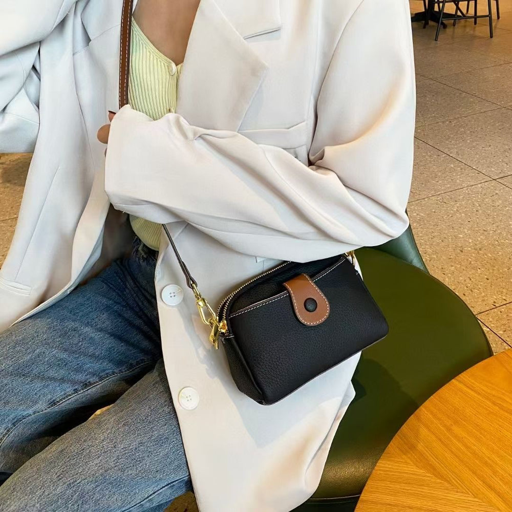 Genuine leather women's crossbody bag, small bag, 2025 new spring casual versatile soft leather phone bag, fashionable shoulder bag