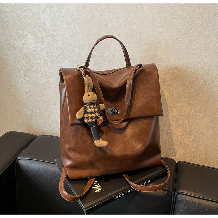 Cross-border backpack women's fashion niche design portable bucket bag Korean version student schoolbag premium travel backpack