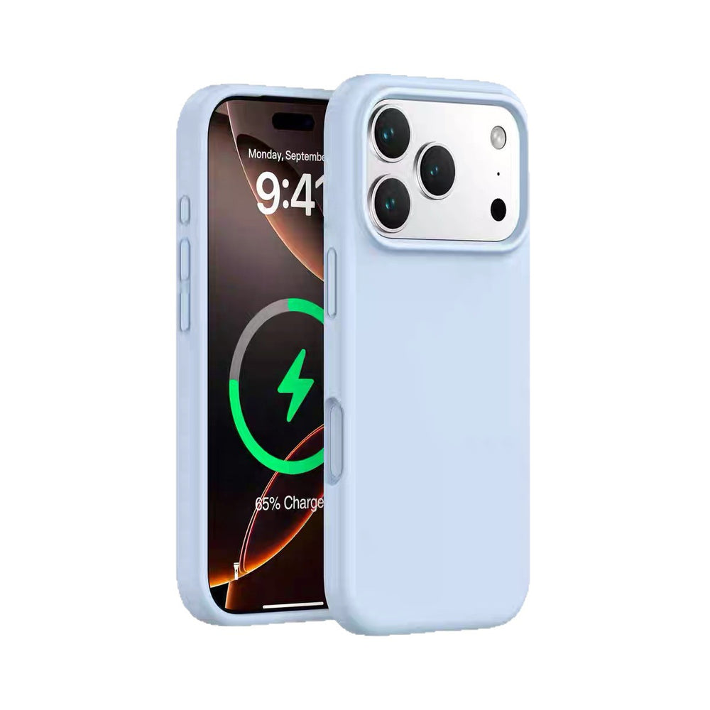 Large pore liquid silicone inner magnetic case for apple 17 pro max - solid color, skin-feel, drop-proof iphone 15