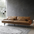 Nordic genuine leather sofa, modern minimalist italian design, perfect for small living rooms, designer three-seater - hardy