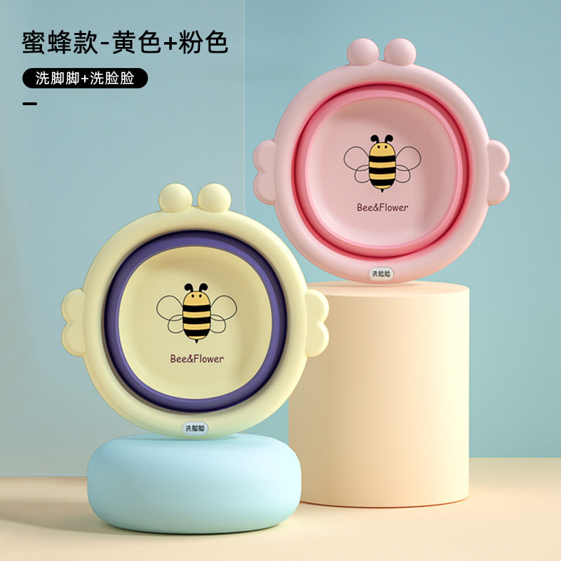 Newborn washbasin can be hung cartoon basin kids washbasin for home foldable baby washbasin export plastic basin