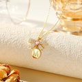 14k gold-plated copper micro-paved zircon butterfly pendant necklace - hot-selling designer jewelry for export
