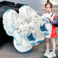 Girls' white sneakers -  new summer collection - trendy chunky sneakers for girls - breathable mesh upper - perfect for older kids