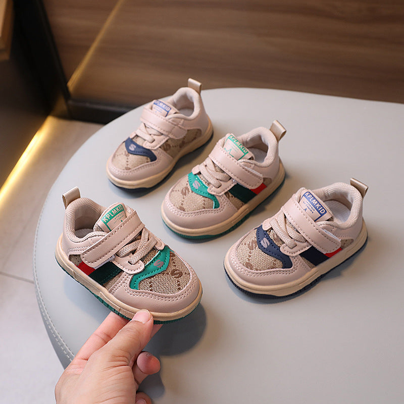 Girls' soft-soled casual shoes, spring/autumn  collection, kids' shoes, boys' fashionable lightweight sneakers, ages 1-3