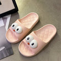 2024new arrival women's summer home cartoon big-eyed bird thick sole one-word casual beach slippers for women